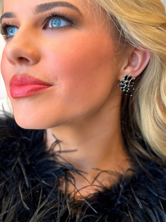 Rock Star Earrings in Jet