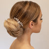 lady modelling a bridal hair comb