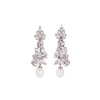 earrings feature clusters of Quartz stones and a pearl drop.