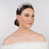 bride wearing wedding headpiece